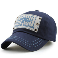 Men Women Vintage Cotton Baseball Cap Adjustable Patch Rivets Golf Snapback Hat