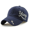 Men Women Vintage Cotton Baseball Cap Adjustable Punching Embroidery Golf Snapback Hat