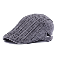 Men Women Washed Cotton Beret Cap British Retro Forward Hat