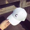 Men Women White Moon Hat Hip Hop Kpop Sport Curved Strapback Adjustable Baseball Cap