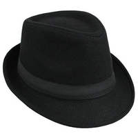 Men Women Woolen British Gentleman Solid Brimmed Jazz Cap