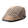 Men Women Woolen Stripe Beret Cap Adjustable Newsboy Cabbie Cap