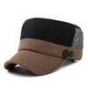 Men Woolen Flat Top Baseball Cap Winter Cycling Windproof Warm Mixed Color Hat