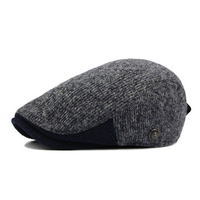 Men Woolen Knitted Beret Cap Gentleman Newsboy Cabbie Golf Sun Visor Hat