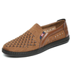 Men Woven Net Cloth Breathable Flat Slip On Pure Color Casual Shoes