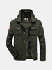 Mens Autumn Winter Outdoor Single Breasted Turndown Collar Casual Cotton Jacket Coat