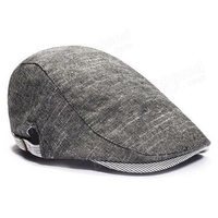 Mens Beret Retro Cotton Visor Gorras Planas Hat Cabbie Ivy Cap Peaked Cap