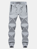 Mens big Size Casual Elastic Waist Jogging Sports Pants Solid Color Slim Fit Sport Trousers