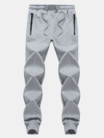 Mens big Size Casual Elastic Waist Jogging Sports Pants Solid Color Slim Fit Sport Trousers