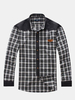 Mens Big Size XL-6XL Contrast Color Plaid Long Sleeve Loose Cotton Shirts