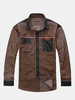 Mens Big Size XL-6XL Striped Spring Autumn Long Sleeve Loose Cotton Shirts