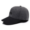 Mens Bone Snapback Baseball Cap Earmuff Earflap HatsThick Warm Wool Tweed Caps