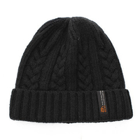 Mens Boy Crochet Braided Knit Warm Beanie Wool Cuff Hat Ski Cap