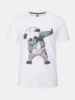 Mens Breathable Casual Tee Top 3D Panda Printed Round Neck Short Sleeve T-shirt