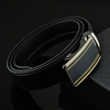 Mens Brief Business Genuine Leather Belt Casual Automatic Buckle Waistband