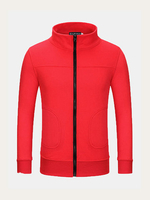 Mens Brief Style Casual Slim Fit Zipper Outwear Solid Color Sweatshirt