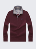 Mens Business Casual Tops Turndown Collar Thick Long Sleeve T-shirt