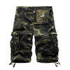 Mens Camo Printed Multi-pocket Knee Length Cargo Shorts Casual Beach Shorts