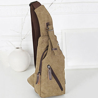 Mens Canvas Chest Pack Crossbody Bag Durable Large Capacity Sling Bag