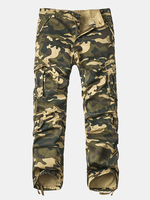 Mens Cargo Pants Multi-pocket Camo Tactical Regular Fit Outdoor Spring Fall Trouser
