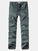 Mens Cargo Pants Solid Color Loose Fit Outdoor Spring Fall Cotton Trousers