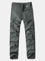 Mens Cargo Pants Solid Color Overall Loose Fit Outdoor Spring Fall Trouser