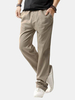 Mens Casual Breathable Cotton Linen Regular Fit Drawstring Solid Color Pants