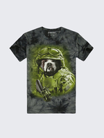 Mens Casual Funny 3D Printing Soldiers Dog With Gun Short-sleeve T-shirt