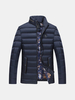 Mens Casual Outdoor Zipper Stand Collar Waterproof Solid Color Thicken Padded Jacket