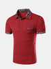 Mens Casual Polo Shirt Floral Printing Short Sleeve Slim Fit Spring Summer Tops