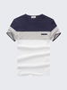 Mens Casual Regular Fit Stripes Printing Cotton Short Sleeve Round Neck T-Shirt