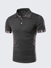 Mens Casual Stitching Polo Shirt Short Sleeve Slim Fit Spring Summer Tops