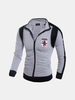 Mens Chest Mark Stitching Color Thin Sweatshirt Fashion Casual Zipper Hoodies