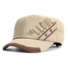 Mens Cotton Breathable Letter Pattern Flat Top Hat Casual Sports Sunscreen Baseball Caps Adjustable