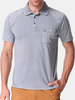 Mens Cotton Breathable Solid Color Turn-down Collar Short Sleeve Casual Polo Shirt