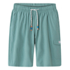 Mens Cotton Elastic Waist Drawstring Solid Color Casual Beach Shorts Sport Shorts