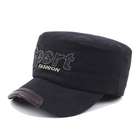 Mens Cotton Embroidery Letter Flat Hat Casual Outdoor Sport Military Hat Visor Snapback Caps