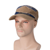 Mens Cotton Grid Patch Flat Top Hat Outdoor Casual Military Training Sunscreen Baseball Cap