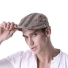 Mens Cotton Patch Vertical bar Berets Hat Outdoor Casual Visor Flat Painter Cap