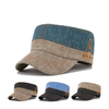 Mens Cotton Rivet Letter Embroidery Flat Top Hat Outdoor Travelling Army Caps Visor Baseball Hat
