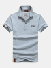 Mens Cotton Solid Color Casual Tops Turn-down Collar Short Sleeve Business Polo Shirt