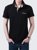 Mens Cotton Stand Collar Polo Shirt Summer Embroidery Button Short Sleeves T-shirt
