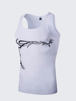 Mens Dragon Totem Tattoo Cotton Blend Slim Fit Breathable Sleeveless Tank Tops Vest