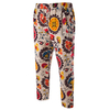 Mens Drawstring Cotton Linen Floral Printing Ethnic Ninth Pants Plus Size Harem Pants