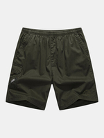 Mens Elastic Waist Drawstring Pocket Jogging Casual Cotton Sports Shorts