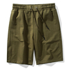 Mens Elastic Waist Drawstring Solid Color Slim Fit Knee Length Casual Beach Shorts