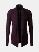 Mens Fall Winter Fashion Cardigans Fleece Knitted Thick Warm Stylish Sweaters