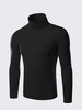 Mens Fall Winter High Collar Solid Color Slim Fit Knitted Warm Sweater Tops