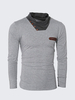 Mens Fall Winter Long Sleeves T-shirt Fashion Special Design Collar Casual Top Tee