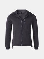 Mens Fall Winter Memory Foam Black Hoodies Smooth Soft Comfortable Casual Zipper Sweatshirt